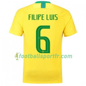 Tenue Brésil Filipe Luis 6 Domicile Coupe du monde 2018 Maillot de Foot